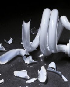 Broken / crushed fluorescent lamps