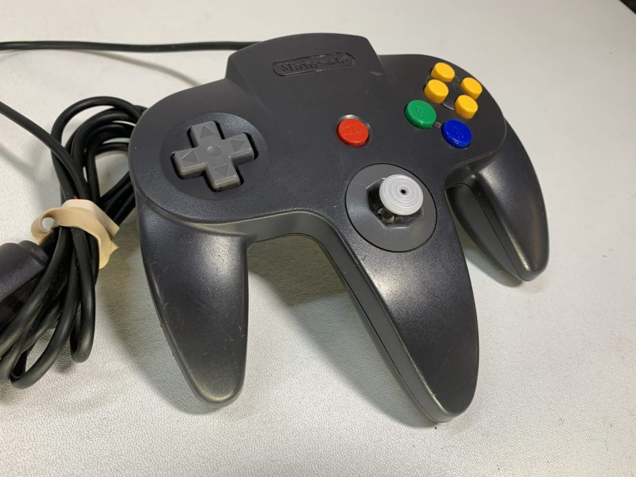 Nintendo 64 Black Grey Controller NUS-005 Official N64 OEM *TESTED & WORKS*