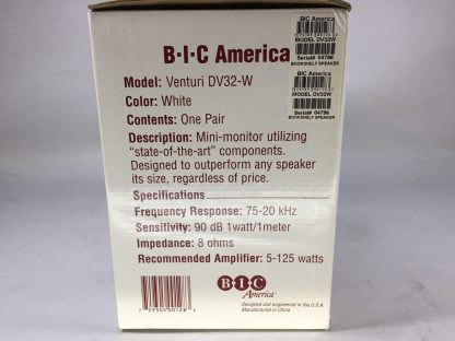 image of BIC America Venturi Speakers White Model DV32 W Open Box 355045552783 5