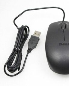 Dell 3-button Wired USB black Optical Mouse New (2 buttons + Scroll)