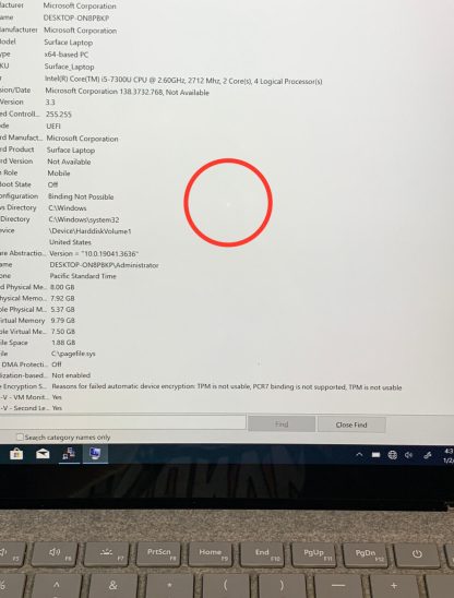 image of Surface Laptop 135 i5 7300U260GHz 8GB 256GB SSD Windows10 Pro Used Poor 375161160825 3