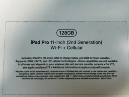 image of Apple iPad Pro 2nd Gen 2020 128GB Wi Fi 4G 11 in Space Gray iOS 17 375332412708 3