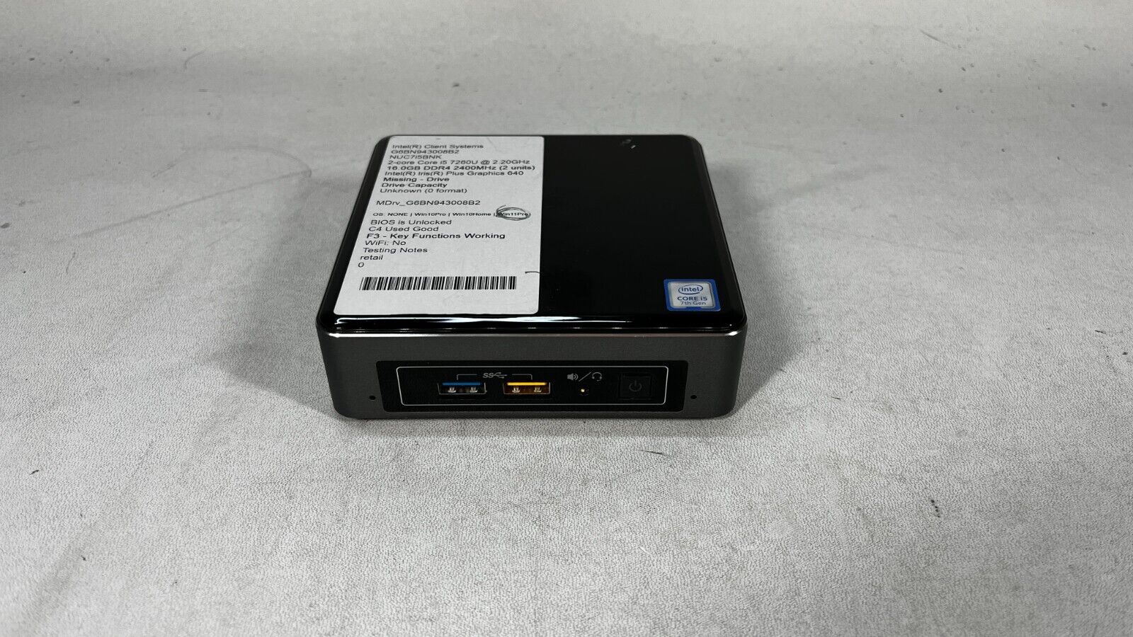 Intel NUC NUC7i5BNH i5 7260U 2.2 GHz 16 GB RAM 512GB SSD Win 11 Pro ...