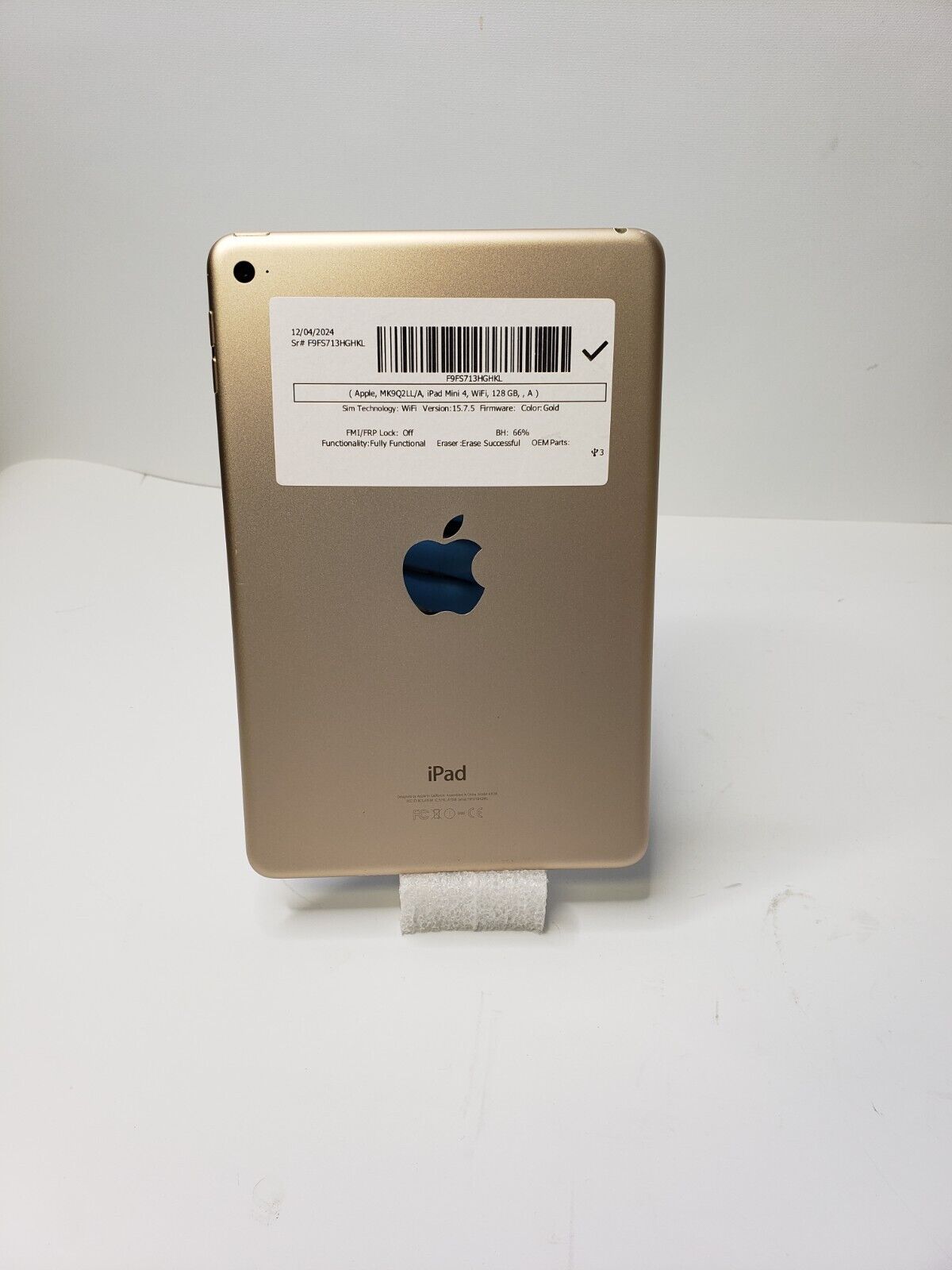 Apple iPad mini 4 128GB, Wi-Fi, 7.9in - Gold A1538 Wifi nice