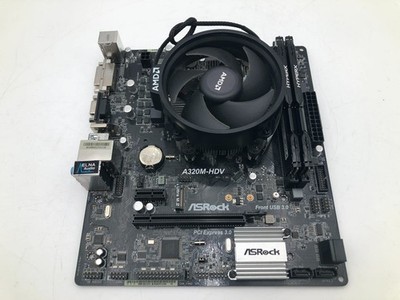 ASRock A320M-HDV AM4 Ryzen 5 2600 Six-Core Processor 8GB Motherboard Combo