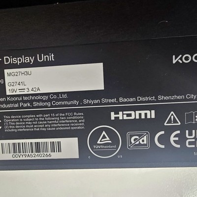 KOORUI MG27H3U 27 in Flat-Panel Monitor HDMI DisplayPort Black with Stand 4 KOORUI MG27H3U 27 in Flat-Panel Monitor HDMI DisplayPort Black with Stand