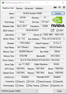 NVIDIA Quadro P4000 8GB GDDR5 PCIe Graphics Card 4x DisplayPort 4 NVIDIA Quadro P4000 8GB GDDR5 PCIe Graphics Card 4x DisplayPort
