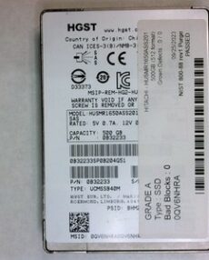 HGST | HUSMR1650ASS201 | 500 GB HDD / SSD / NVMe | SAS | 2.5 in