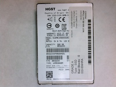 HGST | HUSMR1650ASS201 | 500 GB HDD / SSD / NVMe | SAS | 2.5 in 1 HGST | HUSMR1650ASS201 | 500 GB HDD / SSD / NVMe | SAS | 2.5 in