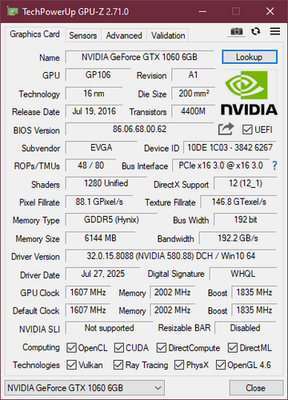EVGA GeForce GTX 1060 SSC 6GB GDDR5 ACX 3.0 Dual Fan Graphics Card 7 EVGA GeForce GTX 1060 SSC 6GB GDDR5 ACX 3.0 Dual Fan Graphics Card