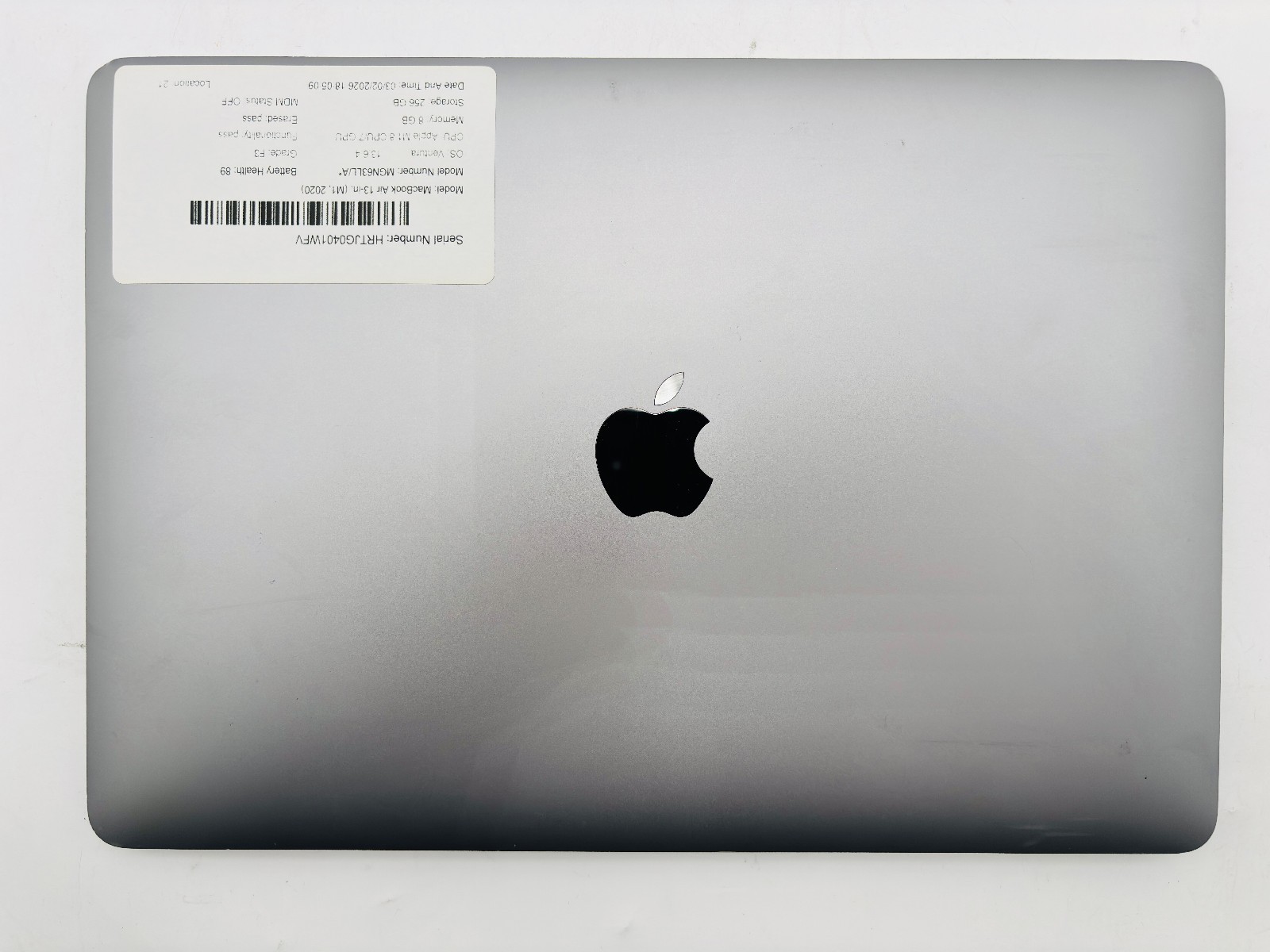 MacBook Air 13 2020 - M1 8 Core - 8GB 256GB SSD macOS Ventura