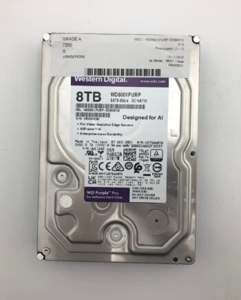 WDC WD8001PURP-85B6RY0 8TB 3.5" 6Gb/s 7200 RPM SATA HDD Tested