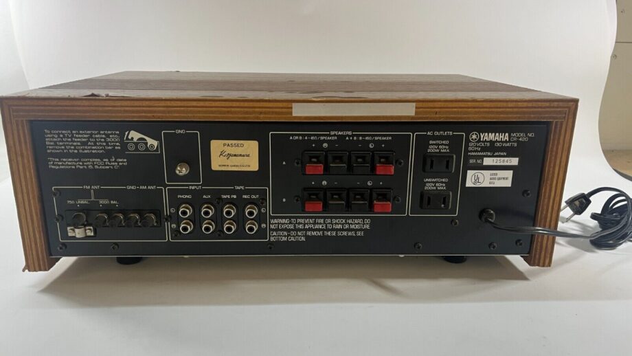 image of YAMAHA CR 420 Natural Sound Stereo Receiver Audiophile Tested SEE VIDEO 375471399820 2