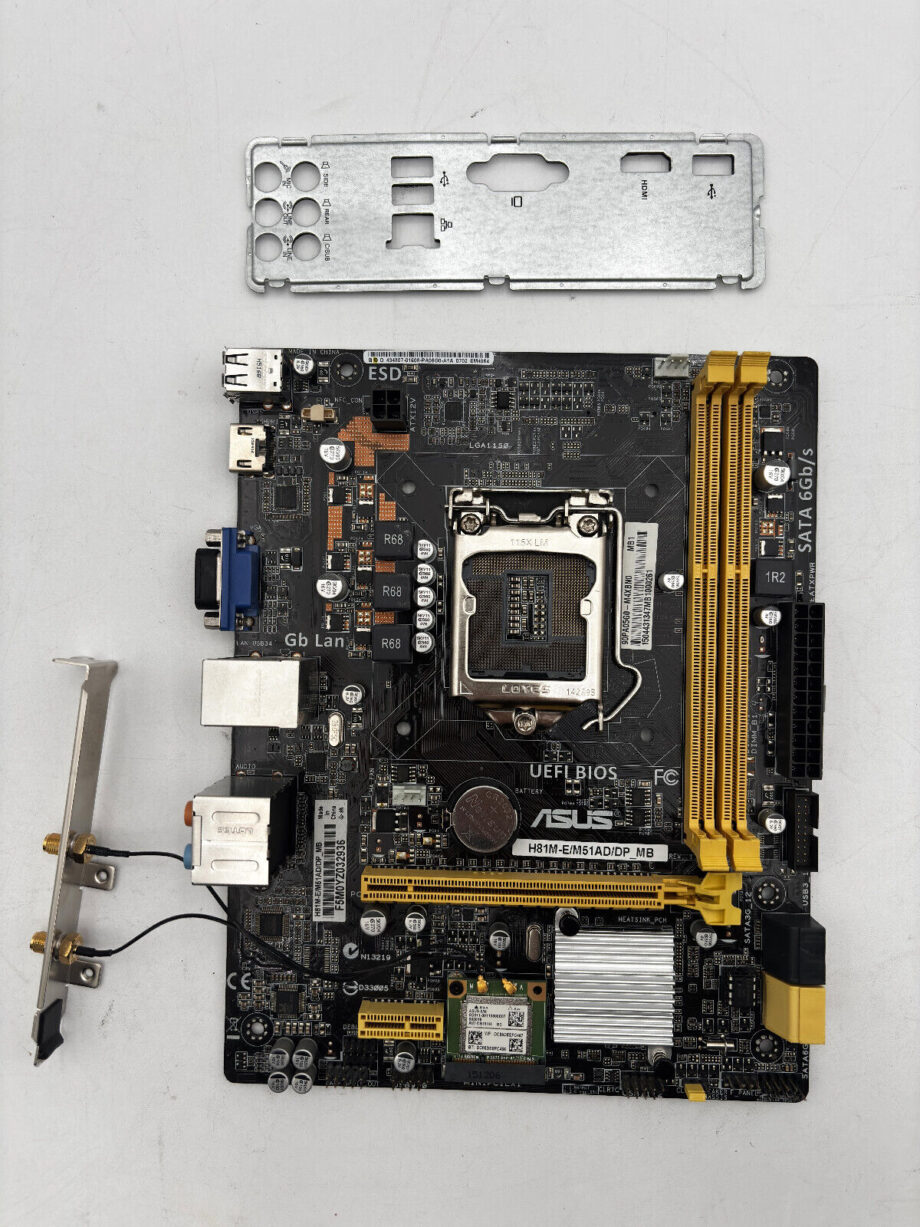 ASUS H81M-E Micro-ATX Motherboard with WiFi/Bluetooth and I/O Shield - LGA1150