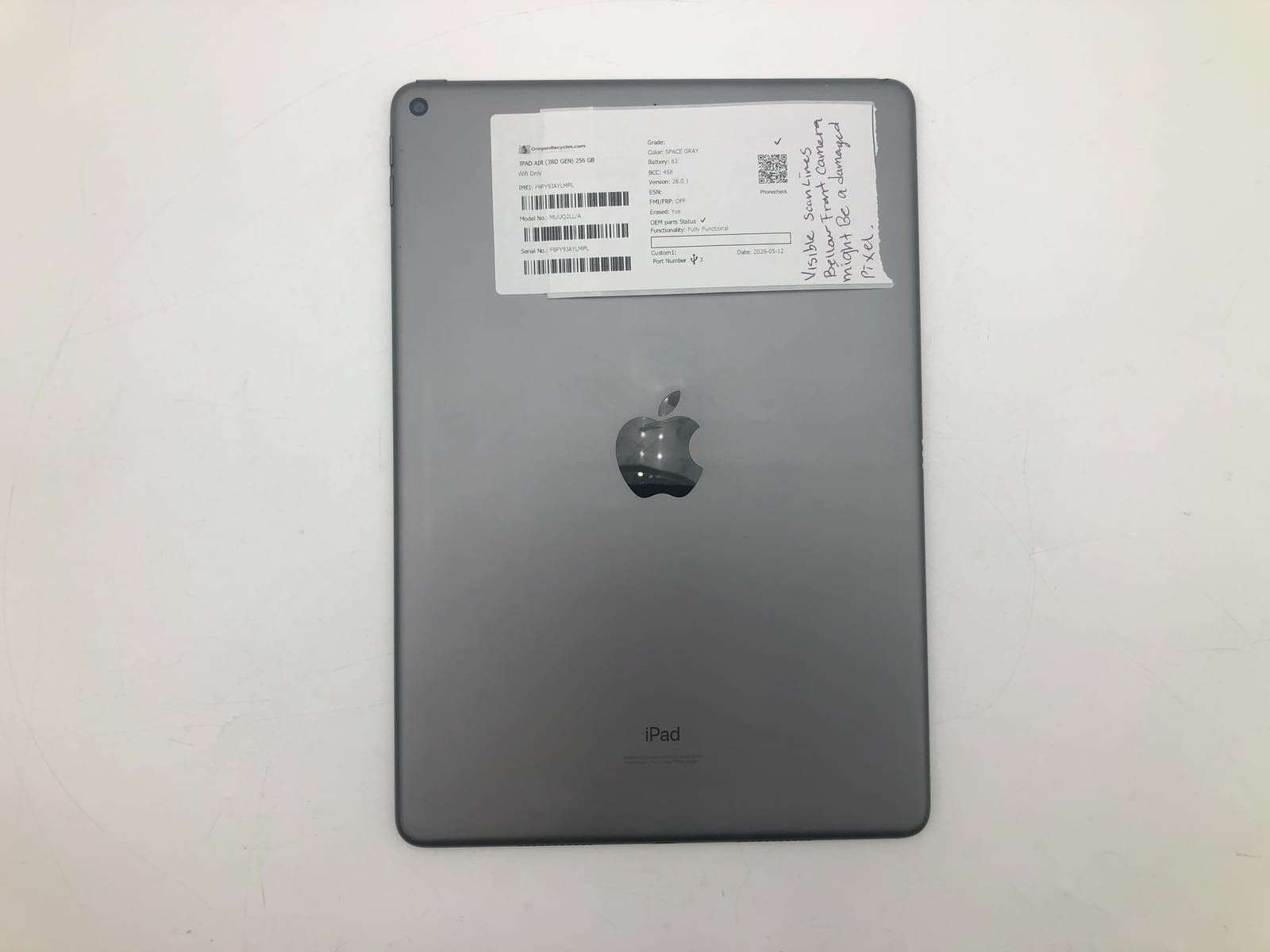 Apple iPad Air (3rd Gen) 256GB Space Gray Wifi Only MUUQ2LL/A iOS Smartphone Tes 5 Apple iPad Air (3rd Gen) 256GB Space Gray Wifi Only MUUQ2LL/A iOS Smartphone Tes