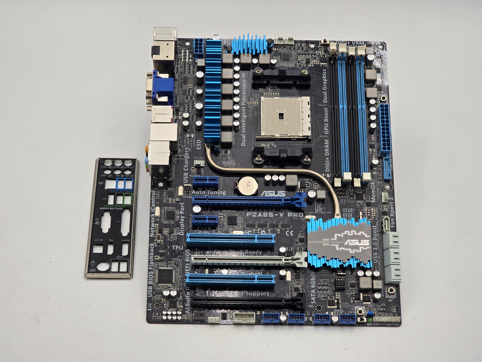 ASUS F2A85-V PRO ATX Motherboard – FM2, DDR3, USB 3.0 – Tested + I/O SHIELD 1 ASUS F2A85-V PRO ATX Motherboard – FM2, DDR3, USB 3.0 – Tested + I/O SHIELD