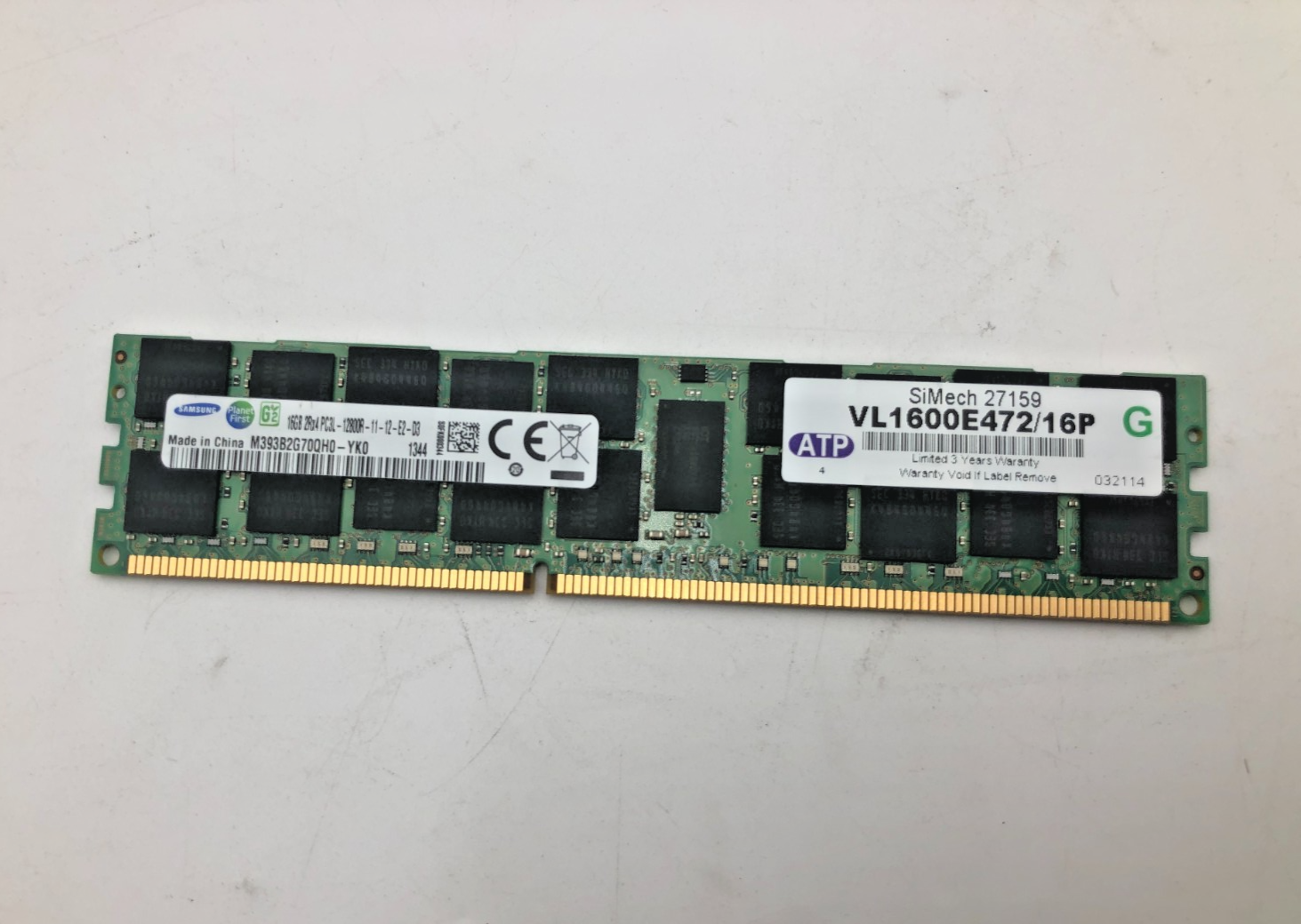 Samsung 16GB DDR3-1600 ECC RDIMM PC3-12800R Server RAM M393B2G70QH0 1 Samsung 16GB DDR3-1600 ECC RDIMM PC3-12800R Server RAM M393B2G70QH0