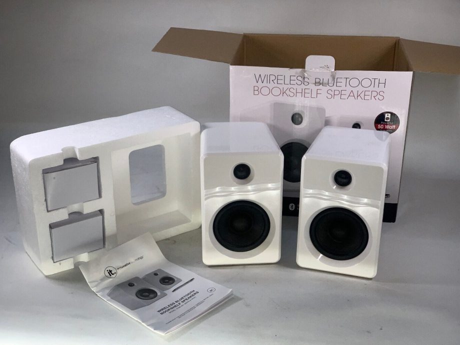image of IT Wireless Bluetooth BookShelf Speakers 50Watt Speakers ITSB 421 White 355133976180