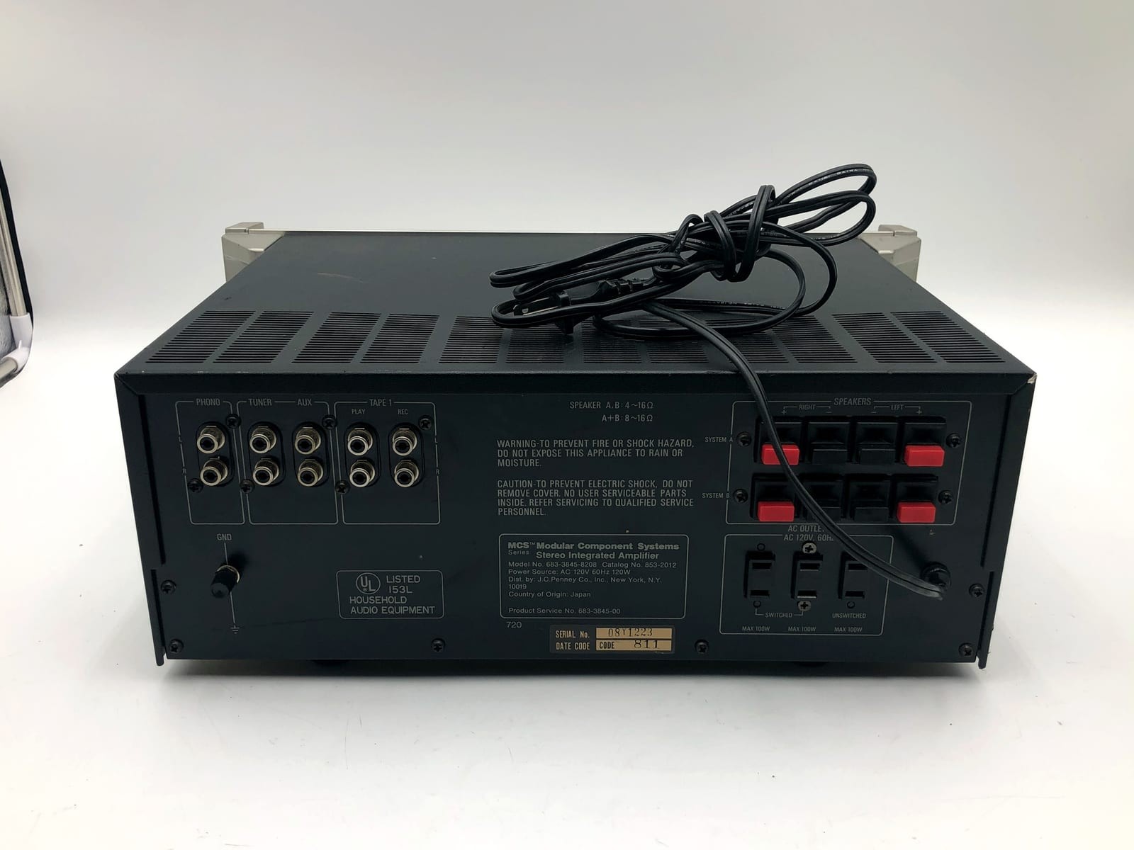MCS Modular Component Systems 3845 1981 Vintage Integrated Amplifier — Tested 4 MCS Modular Component Systems 3845 1981 Vintage Integrated Amplifier — Tested