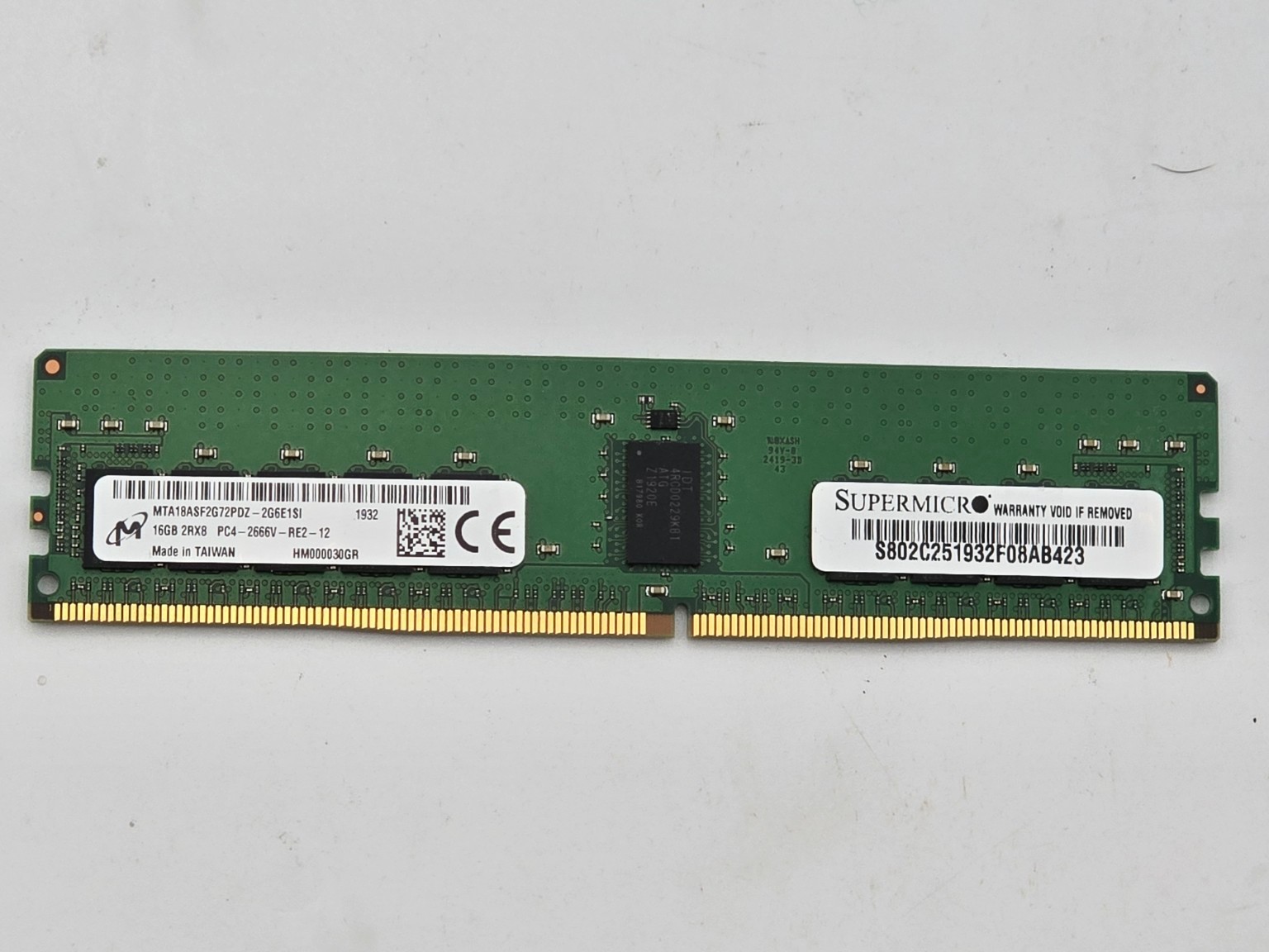 Micron 16GB DDR4-2666 PC4-2666V ECC Registered RDIMM 2Rx8 Server Memory TESTED 1 Micron 16GB DDR4-2666 PC4-2666V ECC Registered RDIMM 2Rx8 Server Memory TESTED