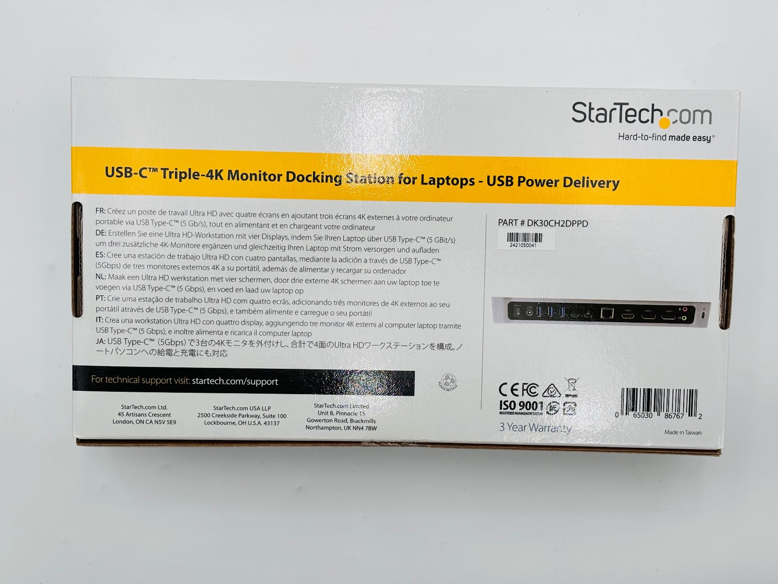 StarTech USB-C Triple 4K Monitor Docking Station for Laptops -USB Power Delivery 4 StarTech USB-C Triple 4K Monitor Docking Station for Laptops -USB Power Delivery