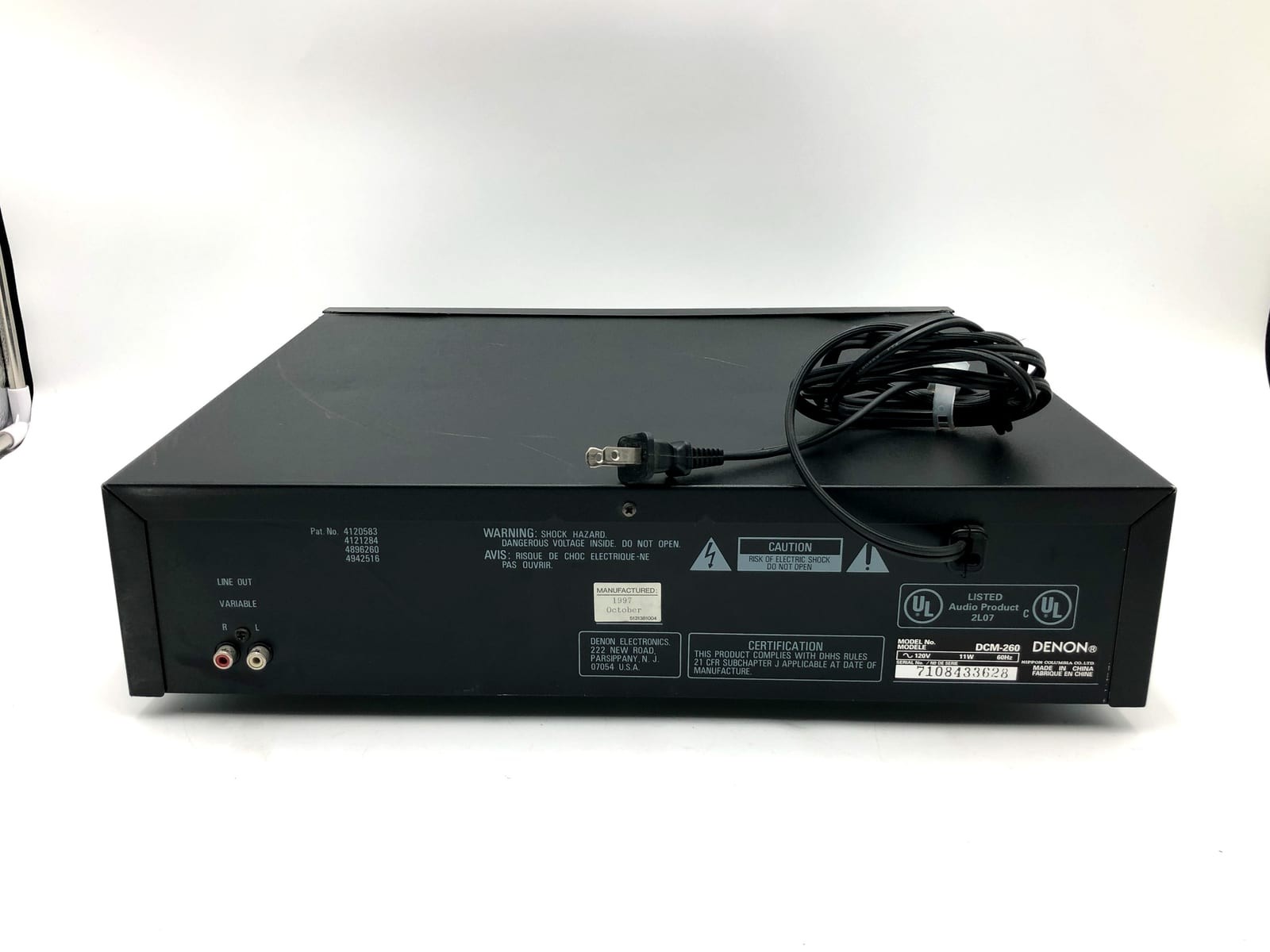 Denon SN: 7108433628. Device: Denon CD Auto Changer, DCM-260 CD Changer — Tested 3 Denon SN: 7108433628. Device: Denon CD Auto Changer, DCM-260 CD Changer — Tested