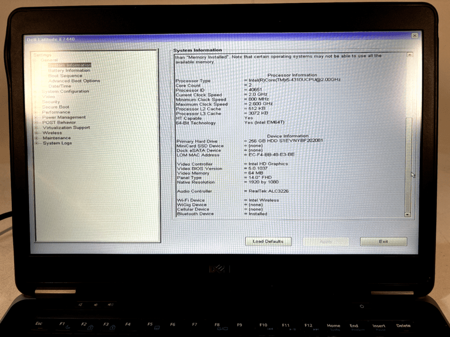 image of Dell Latitude E7440 i5 4310U200GHz 16GB 256GB SSD No OSBattery Ready To build 355998761931 6