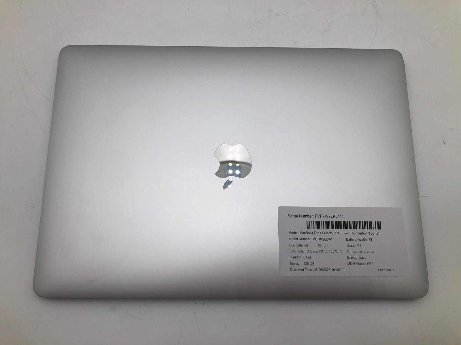 Apple | MacBook Pro | 2019 | Intel(R) Core(TM) i5-8257U CPU | 8GB | 128 GB SSD | 6 Apple | MacBook Pro | 2019 | Intel(R) Core(TM) i5-8257U CPU | 8GB | 128 GB SSD |