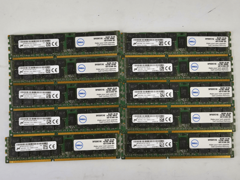 image of lot of 10 Micron 16GB Server RAM DDR3 PC3L 12800R MT36KSF2G72PZ 1G6E1HE 355975237851