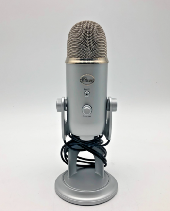 Blue Yeti USB Condenser Microphone Silver w/ Stand & USB Cable – Tested Working