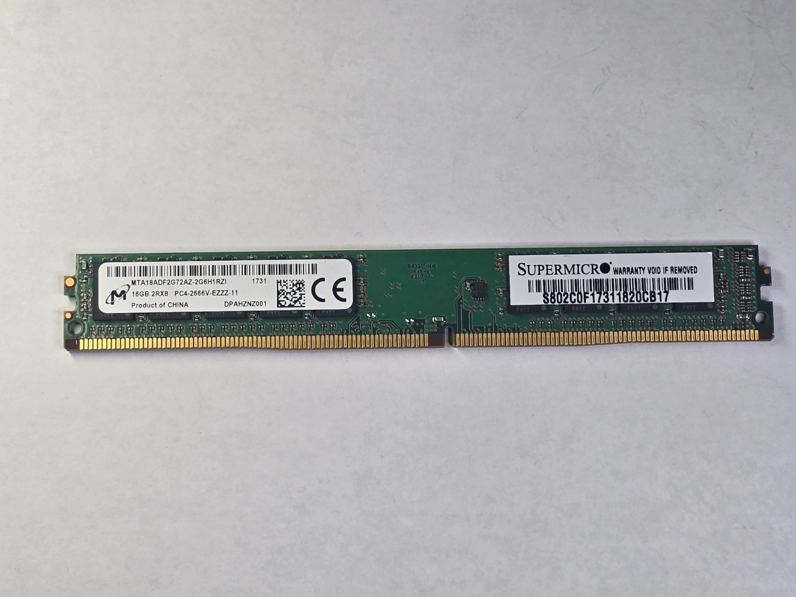 Micron MTA18ADF2G72AZ‑2G6E1 16GB DDR4‑2666MHz ECC UDIMM PC4‑21300 Server Memory 1 Micron MTA18ADF2G72AZ‑2G6E1 16GB DDR4‑2666MHz ECC UDIMM PC4‑21300 Server Memory