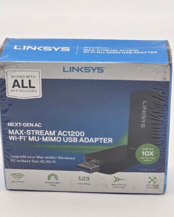Linksys - AC1200 Dual-Band Wireless USB 3.0 Adapter - Black (WUSB6400) - [LN]™