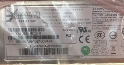 image of 3Y Technology 650W 80PLUS Gold Server Power Supply Model YM 2651BC01R New 355021541891 2