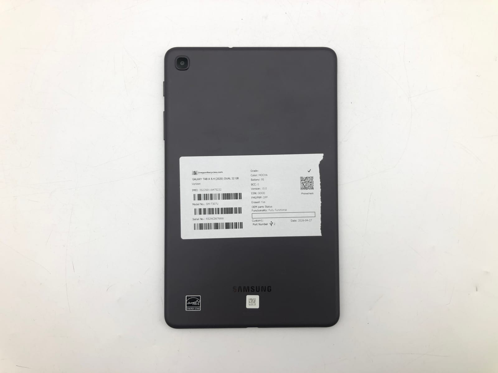 Samsung Galaxy Tab A 8.4 (2020) Dual 32GB Mocha Verizon SM-T307U Tested 6 Samsung Galaxy Tab A 8.4 (2020) Dual 32GB Mocha Verizon SM-T307U Tested