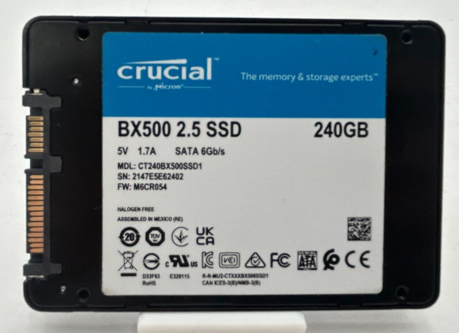 Crucial BX500 240GB SATA SSD Upgrade Faster Boot Load Times Energy Efficient