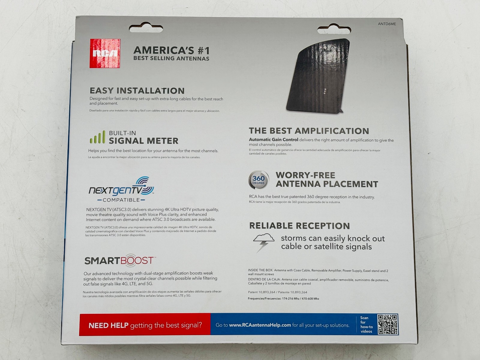 RCA Amplified Indoor HDTV Multi‑Directional Antenna — Open Box, 65‑Miles Range 3 RCA Amplified Indoor HDTV Multi‑Directional Antenna — Open Box, 65‑Miles Range