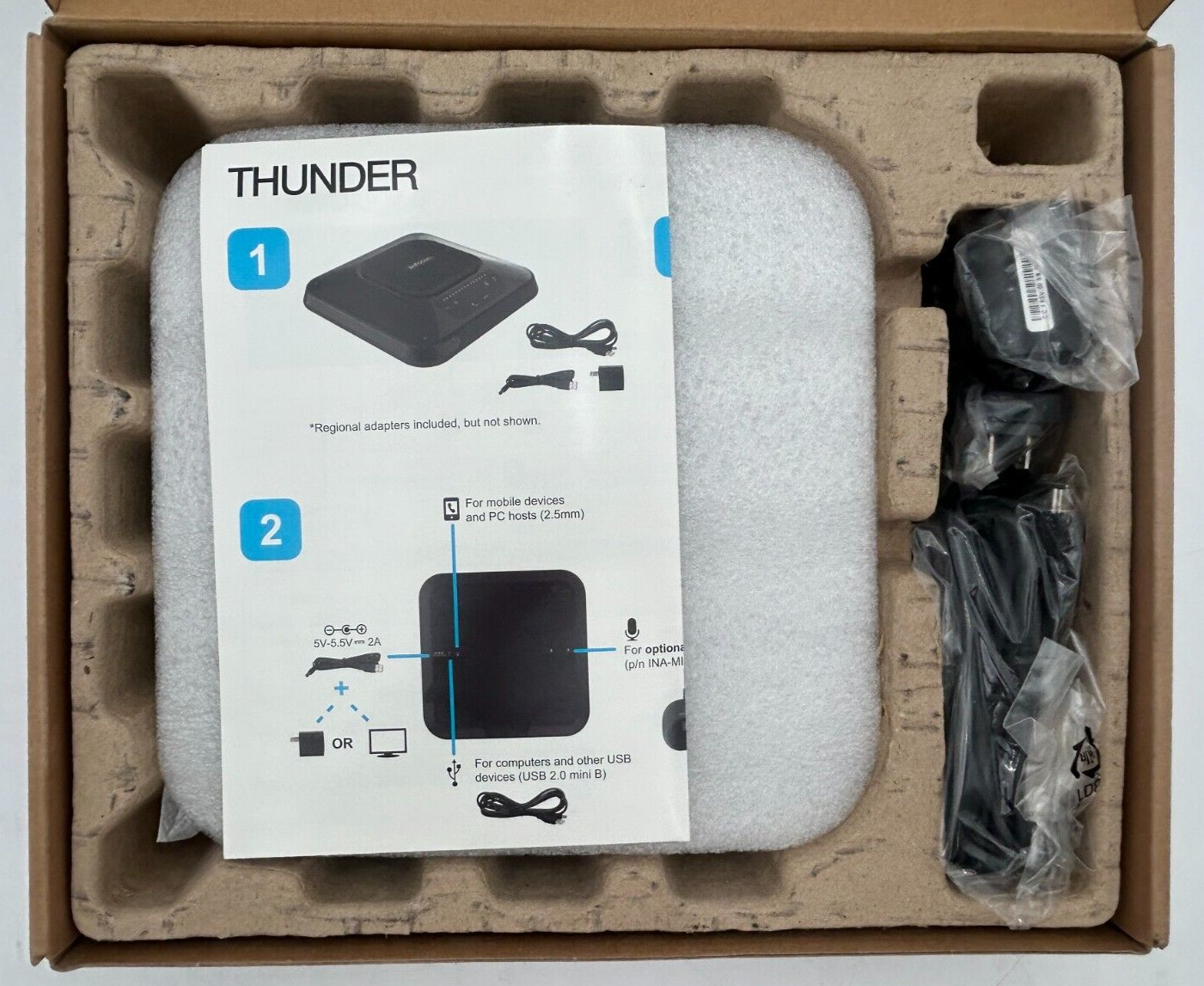 InFocus INA-TH150 Thunder Speakerphone with Power Cord – In Box 3 InFocus INA-TH150 Thunder Speakerphone with Power Cord – In Box