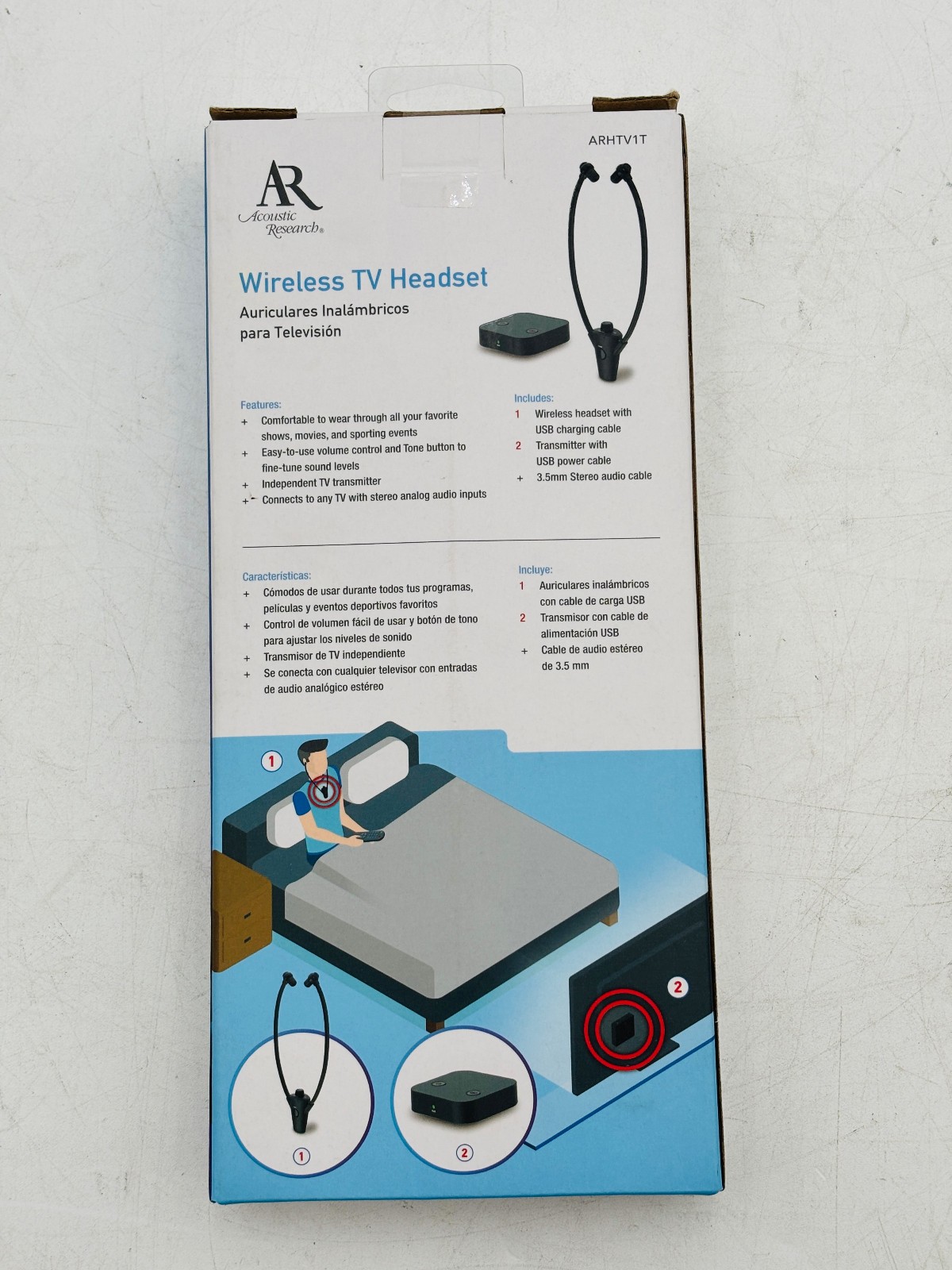Acoustic Research MySound Wireless TV Headset ARHTV1T – New 3 Acoustic Research MySound Wireless TV Headset ARHTV1T – New
