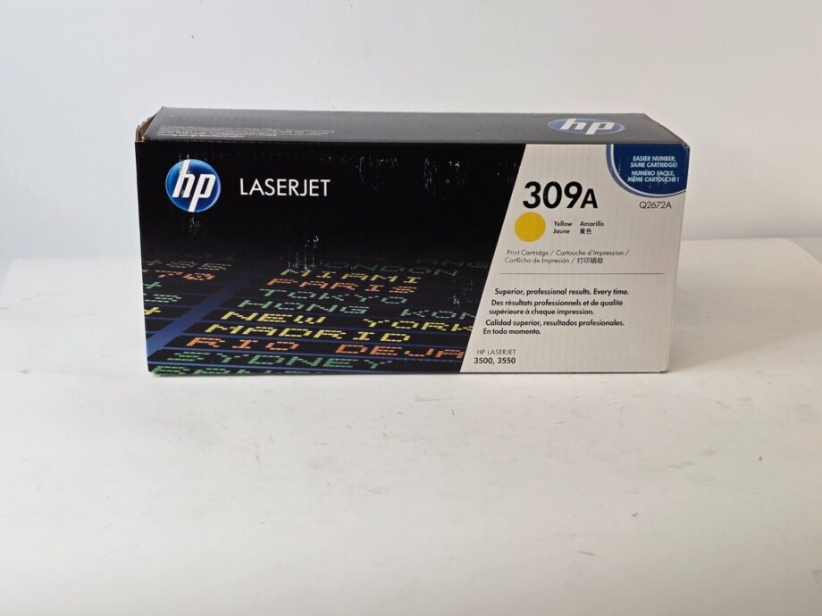 image of HP Certified Laserjet 309A Yellow Print Cartridge Q2672A SEALED NEW 375544648472