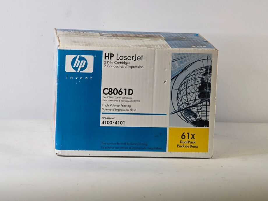 image of Genuine HP LaserJet 4100 4101 Dual Pack high yield Toner cartridge C8061X HP 61X 355884170682