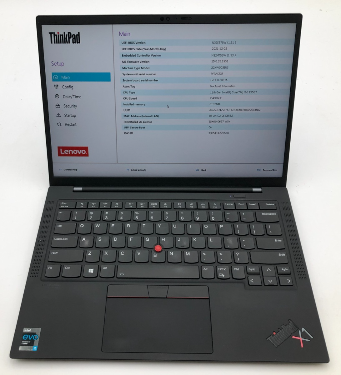 Lenovo ThinkPad X1 Carbon Gen 9 i5-1135G7 8GB No SSD/OS 14" Laptop *READ* 1 Lenovo ThinkPad X1 Carbon Gen 9 i5-1135G7 8GB No SSD/OS 14" Laptop *READ*