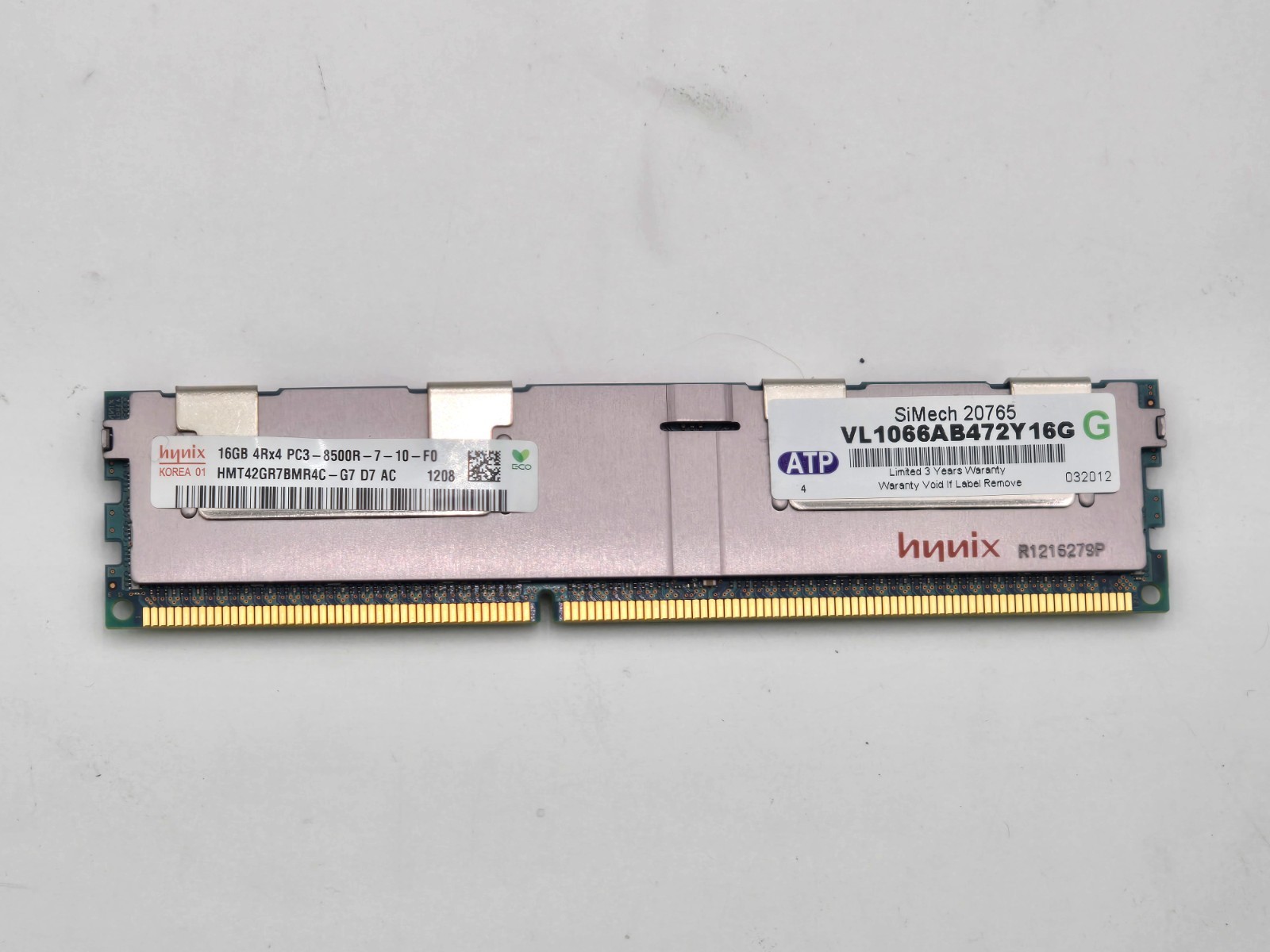 Hynix 16GB PC3‑8500R DDR3‑1066 ECC Registered RAM Module HMT42GR7BMR4C‑G7 – Test 1 Hynix 16GB PC3‑8500R DDR3‑1066 ECC Registered RAM Module HMT42GR7BMR4C‑G7 – Test