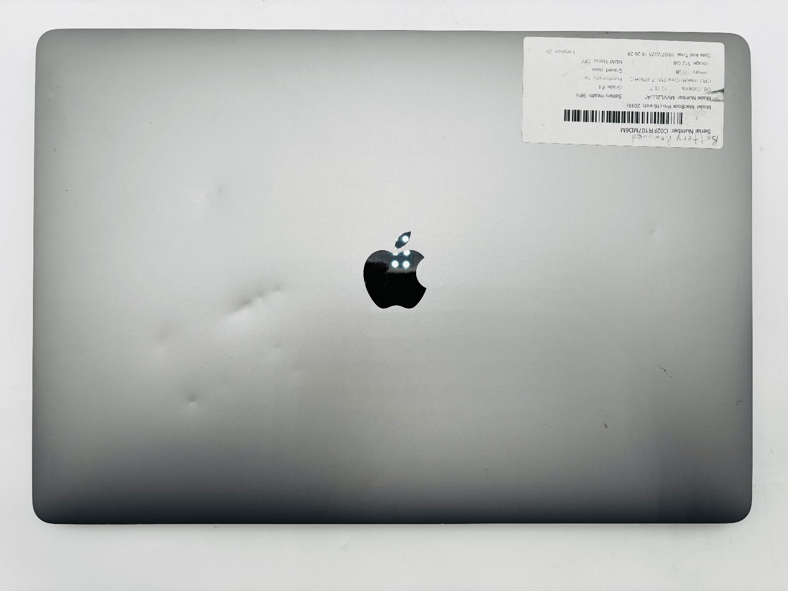 MacBook Pro 16 2019 - i7 9750H - 16GB 512GB SSD macOS Catalina - No Battery 4 MacBook Pro 16 2019 - i7 9750H - 16GB 512GB SSD macOS Catalina - No Battery