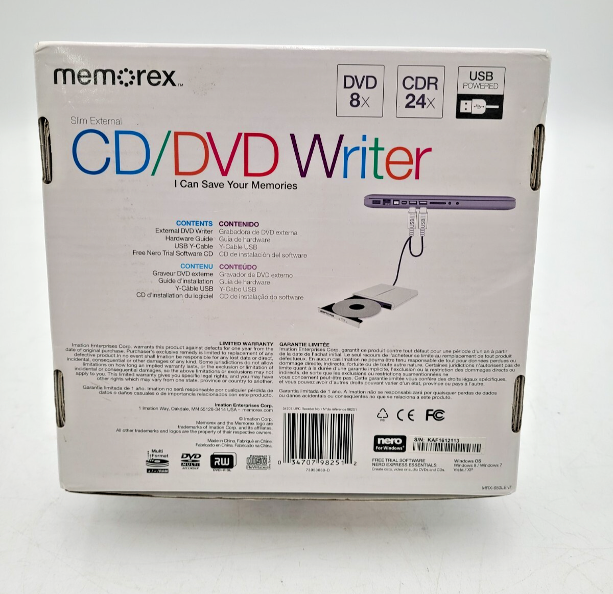 Memorex Slim External CD/DVD Writer 3 Memorex Slim External CD/DVD Writer