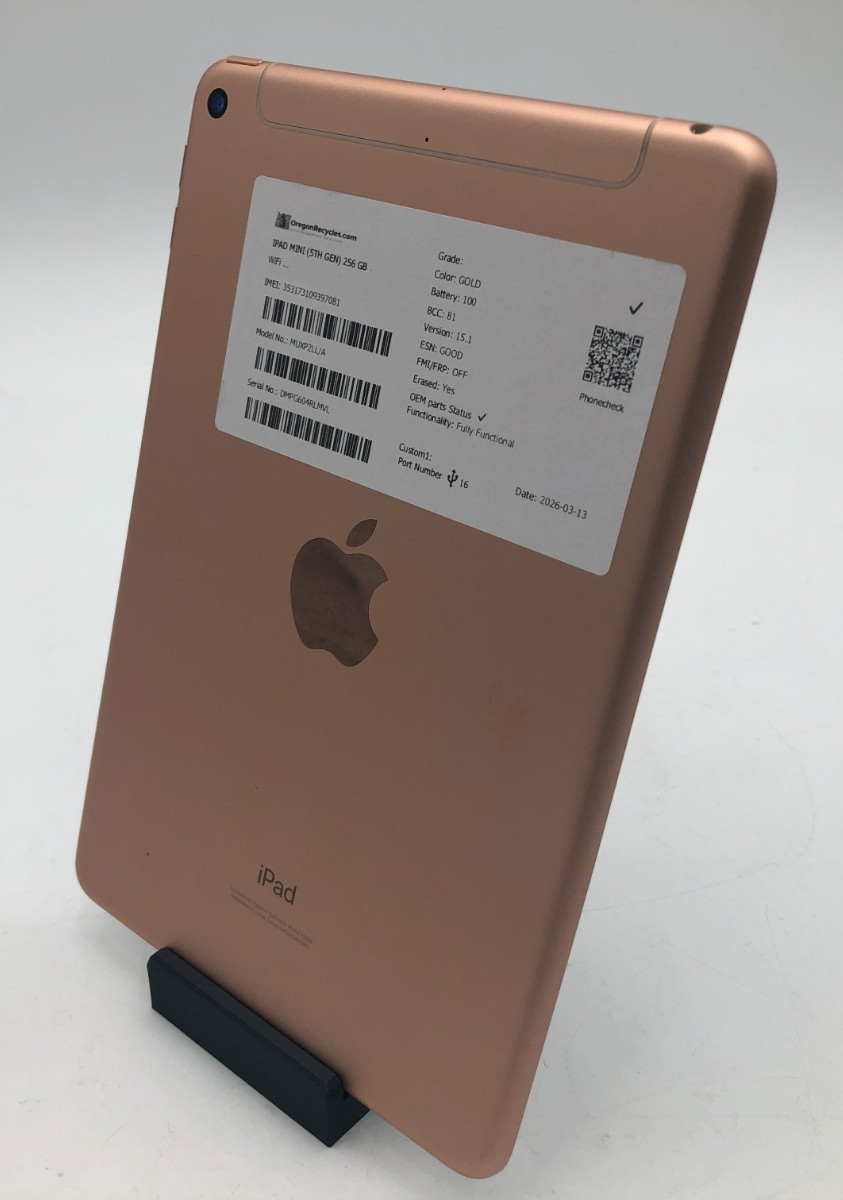 Apple iPad mini (5th Gen) 256GB Gold WiFi + Cellular – Fully Functional 4 Apple iPad mini (5th Gen) 256GB Gold WiFi + Cellular – Fully Functional
