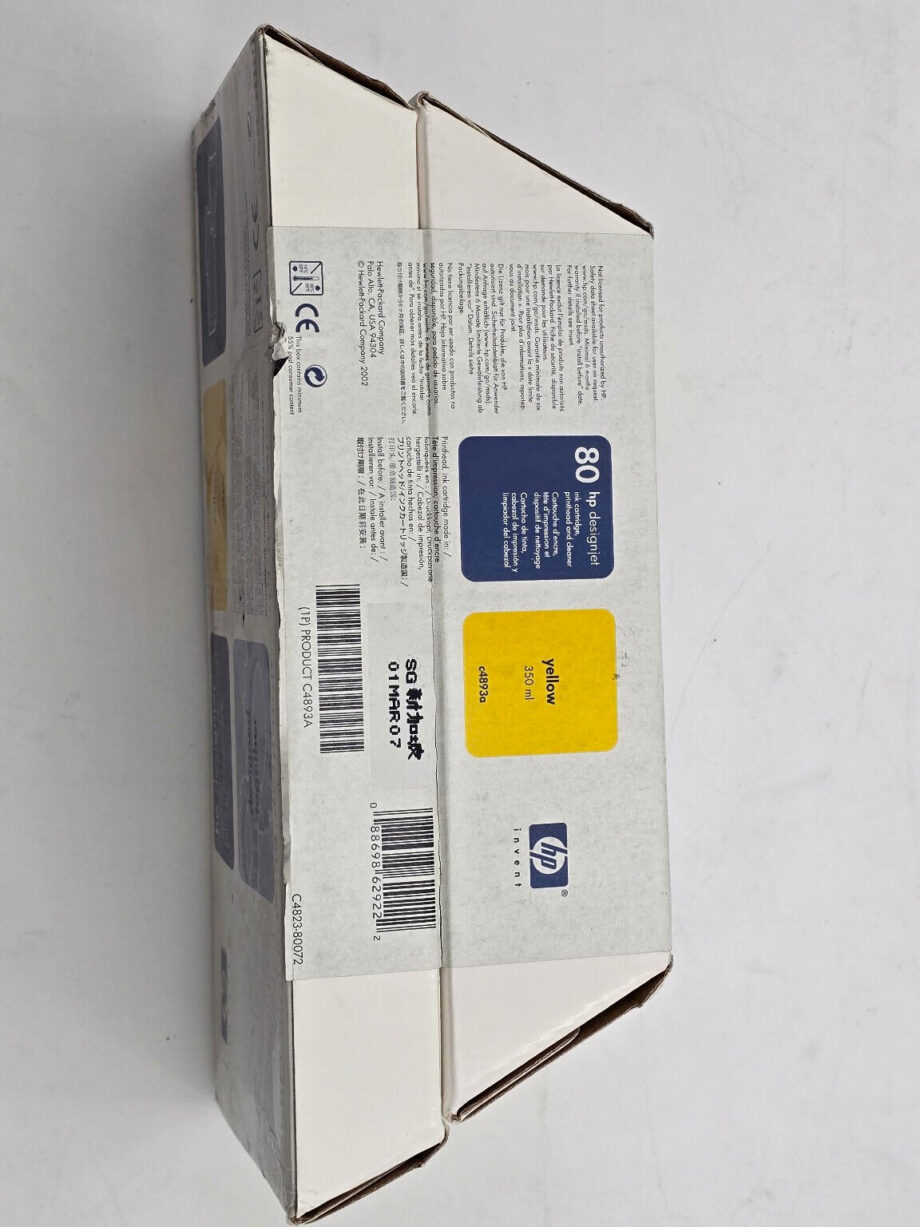 GENUINE HP #80 YELLOW PRINTHEAD/CLEANER C4823A DESIGNJET 1000 1050 & 350ml Ink