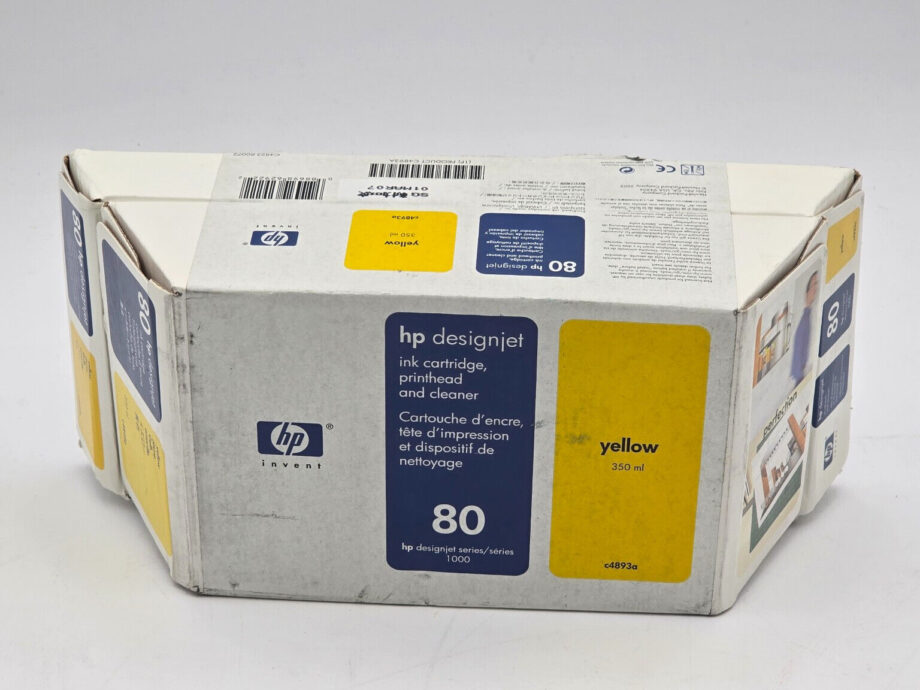 GENUINE HP #80 YELLOW PRINTHEAD/CLEANER C4823A DESIGNJET 1000 1050 & 350ml Ink