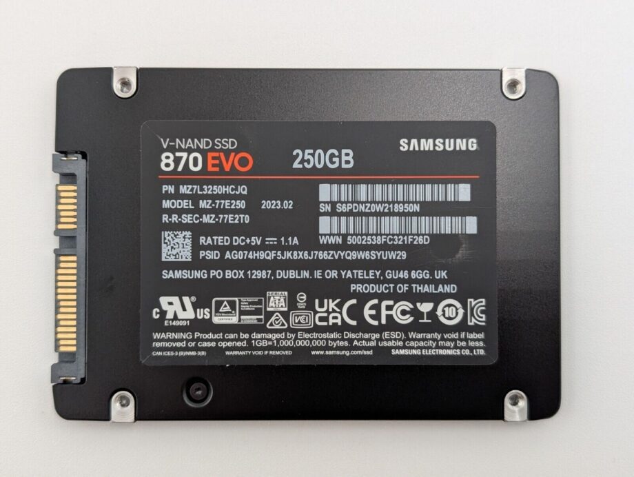 image of Samsung 250GB 870 EVO 25 SSD Solid State Drive SATA III MZ 77E250 356035860243 2