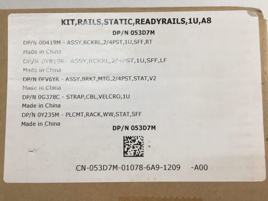 image of Static Rail Kit for Dell PowerEdge R620 R320 Model 053D7M Open Box 354854469143 4