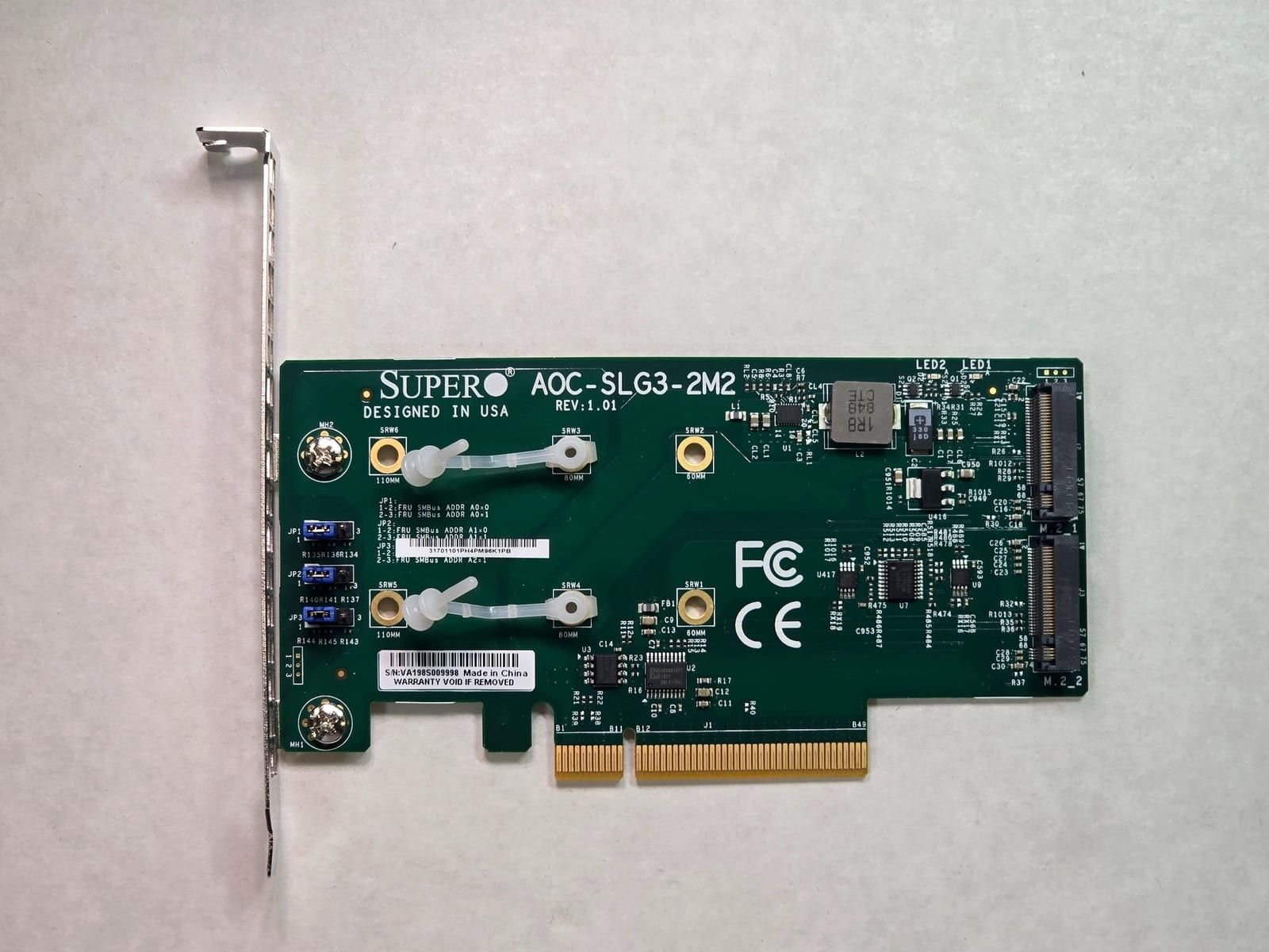 Supermicro AOC-SLG3-2M2 Other PCIe 3.0 x8 2x M.2 NVMe SSD slots 1 Supermicro AOC-SLG3-2M2 Other PCIe 3.0 x8 2x M.2 NVMe SSD slots